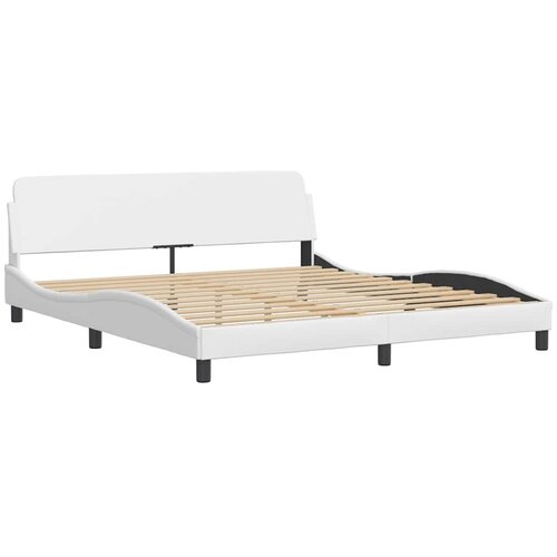  Okvir za krevet Viana bez madraca bijeli 180x200 cm od umjetne kože Slike