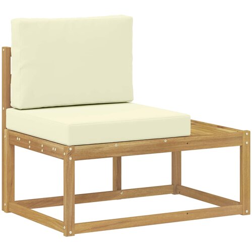  Set vanjskih sofa s jastukom 2 pcs Bijela i krem Poliester Slike