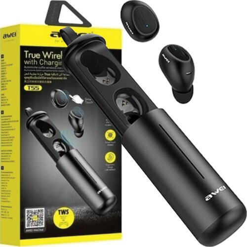 Awei BLUETOOTH 5.0 T55 TWS SLUŠALKE ZA TELEFONE + PRIKLJUČNA POSTAJA ČRNE, (21968801) Cene
