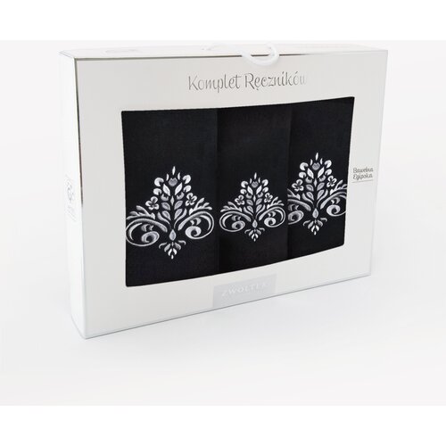 Zwoltex Unisex's Towel Set Sułtan Black/Pattern Cene