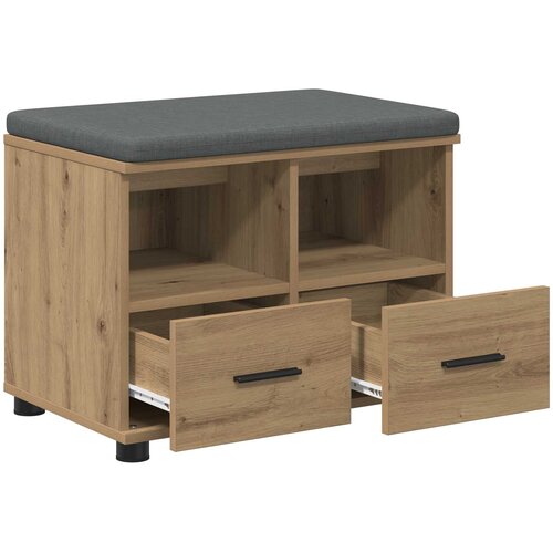  Klupa za hodnik s jastukom Zanatski Hrast 60 x 38 x 46 cm Slike