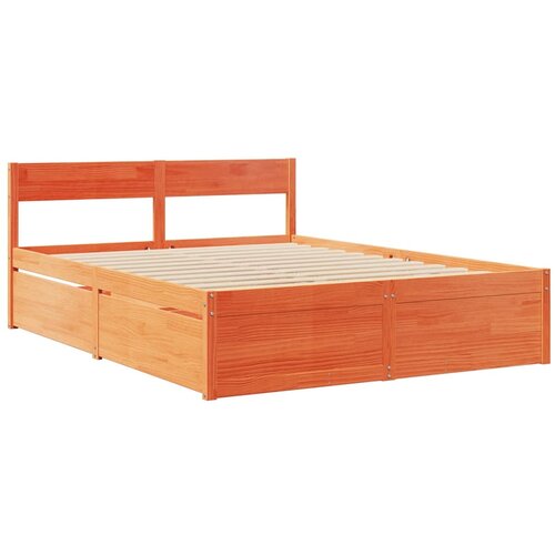 VidaXL Okvir kreveta s ladicama vo&amp;scaron;tano smeđi 150x200 cm od borovine Slike