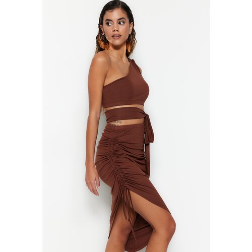 Trendyol Two-Piece Set - Brown - Fitted Slike