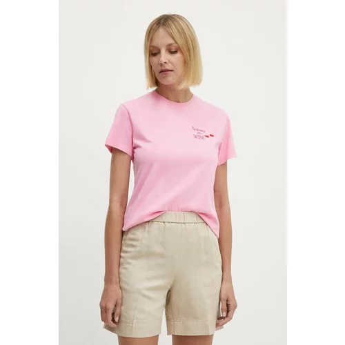 Mc2 Saint Barth Bombažna kratka majica ženski, roza barva