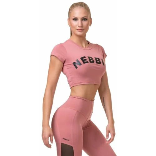 NEBBIA Short Sleeve Sporty Crop Top Old Rose XS