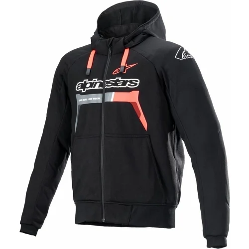 Alpinestars Chrome Ignition Hoodie Black/Red Fluorescent 2XL Tekstilna jakna