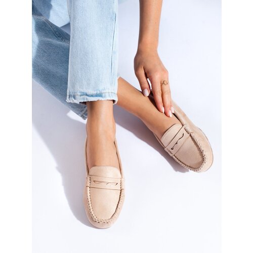 SHELOVET Suede beige women's loafers Cijene
