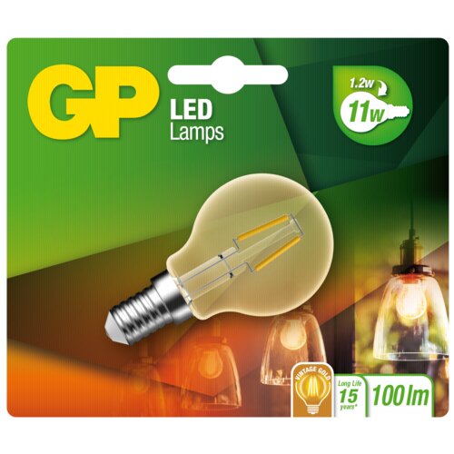 GP Batteries GP Lighting LED Mini Globus Gold E14 2W (25W), Filament GP 080589 Slike