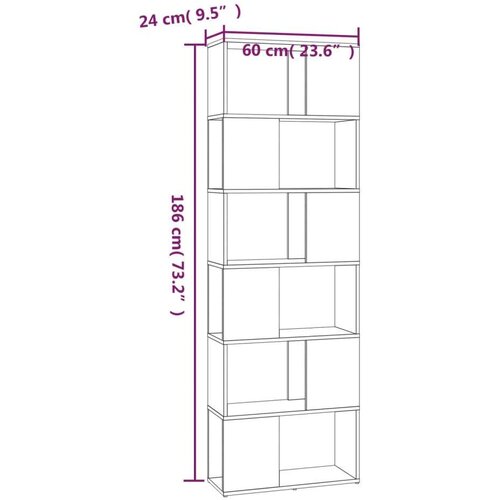 VidaXL Knjižna omara/pregrada dimljeni hrast 60x24x186 cm Slike