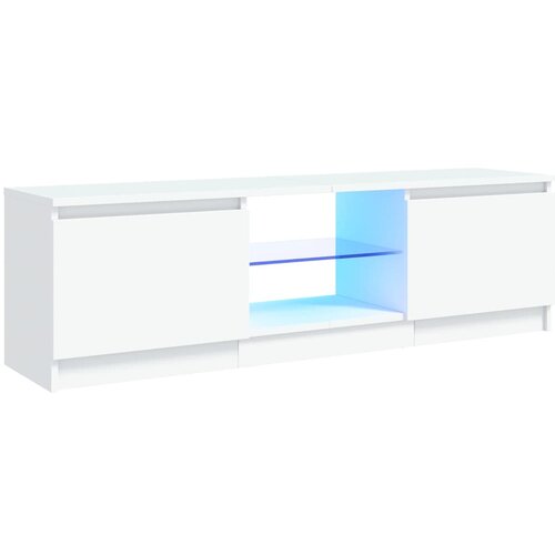 Maison Chic TV omarica - TV stojalo - Televizijska omarica z LED lučkami bela 120x30x35,5 cm, (21671021) Slike
