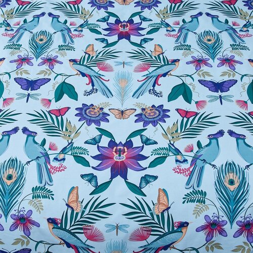 Catherine Lansfield Modra posteljnina za zakonsko posteljo 200x200 cm Mya Tropical Floral &amp;ndash; Slike