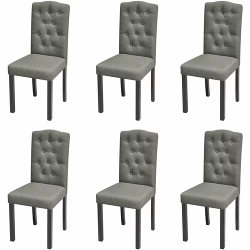  Jedilni stoli 6 kosov sivo blago, (20700623)