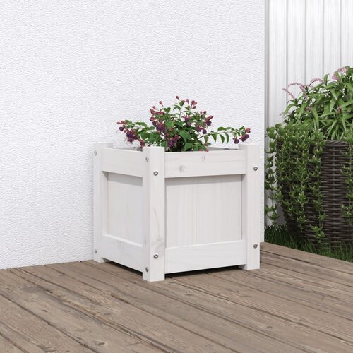  Vrtna sadilica bijela 31 x 31 x 31 cm od masivne borovine Cene