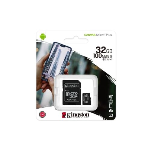 Kingston microSD 32GB Class 10Canvas Select PlusSD adapter;100MBs Read,Class 10 UHS-I Cijene