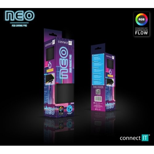 Connect IT CMP-3100-SM - LED RGB gejmerska podloga za mi&amp;scaron; 32x24,5 cm crna Slike