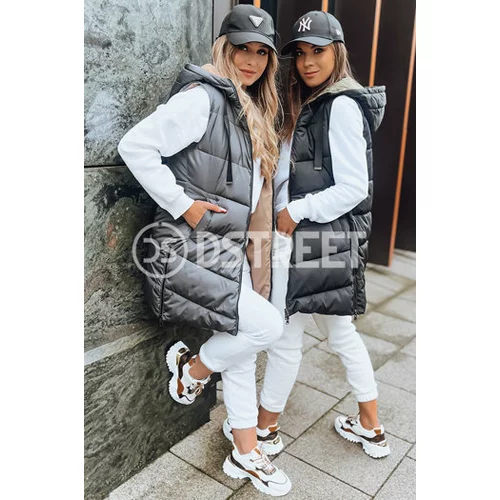 DStreet Dark grey women's double-sided vest ONADE