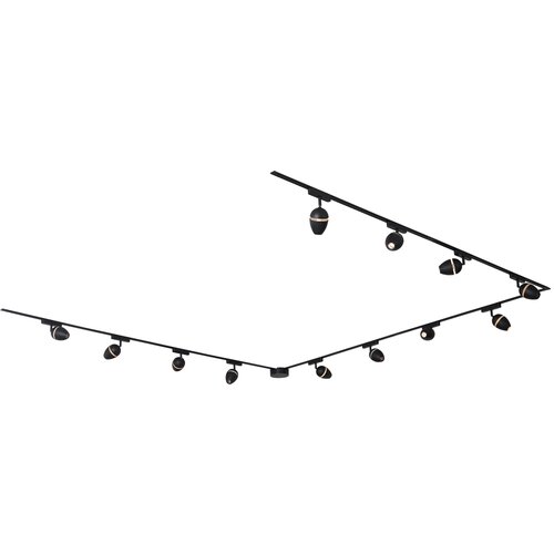 QAZQA Sodoben tirni sistem razsvetljave z 12 črnimi reflektorji enofazni - Magnetic Eggy Slike