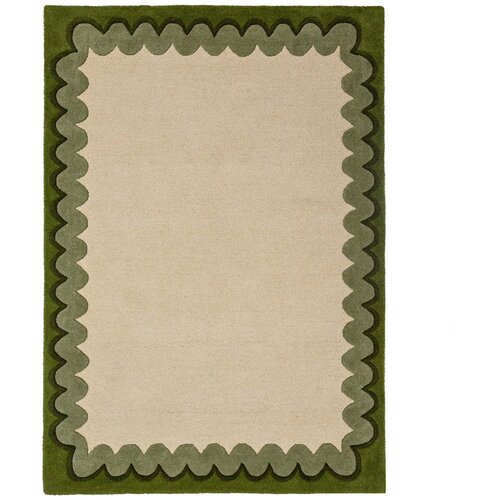 Flair Rugs Zeleni/u prirodnoj boji ručno rađen vunen tepih 200x290 cm Wiggle Wool &amp;ndash; Slike