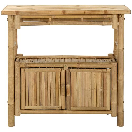  Konzolna stolica s policom Prirodna 80 x 35 x 75 cm Bambus Slike