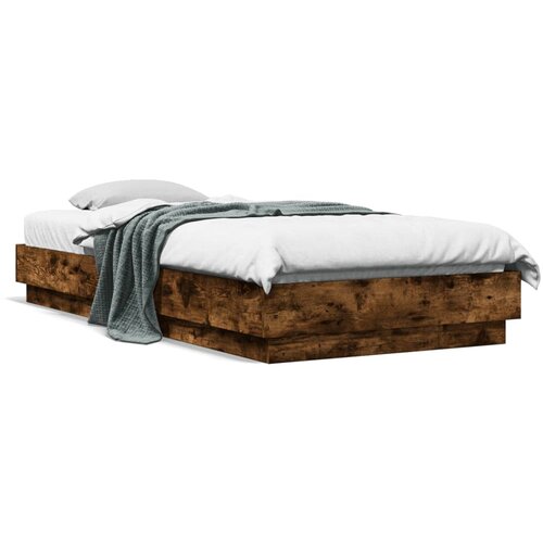 Maison Chic Posteljni okvir - Enojna postelja - Postelja za odrasle brez vzmetnice hrast 100x200 cm inženirski les-J7172, (21766071) Slike
