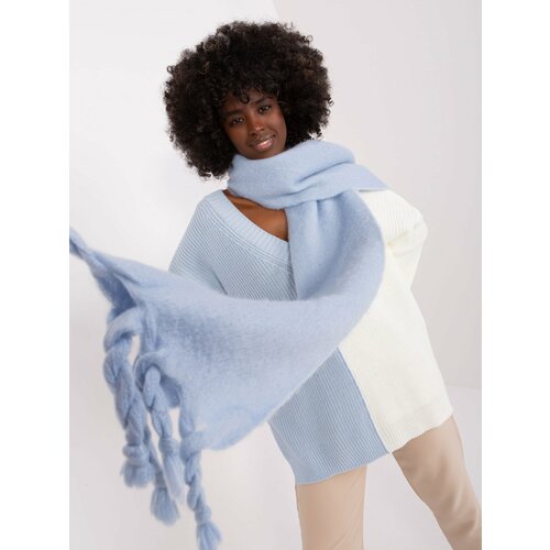 Fashion Hunters Blue warm scarf with fringe Slike