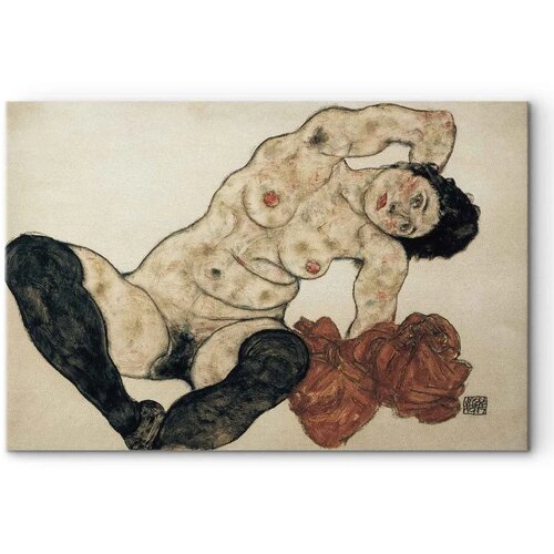  Slika - Egon Schiele &amp;ndash; Liegender Akt mit gelbem Handtuch 30x20 Premium Print Slike