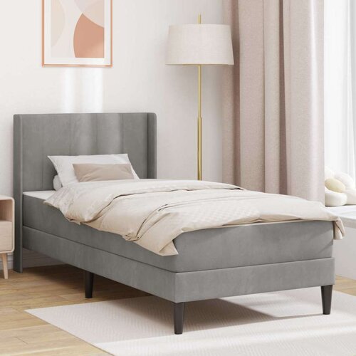 Okvir kreveta s madracem 2 pcs Svijetlo siva Bar&scaron;un - Svjetlosiva 90 x 190 cm Cijene