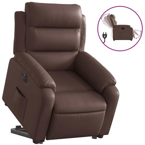 Maison Chic Električni naslanjač - Relax naslanjač s funkcijo vstajanja rjavo umetno usnje, (22061121) Cene