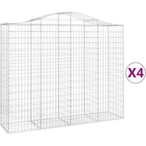 vidaXL Lučne gabionske košare 4 kom 200x50x160/180cm pocinčano željezo Cijene