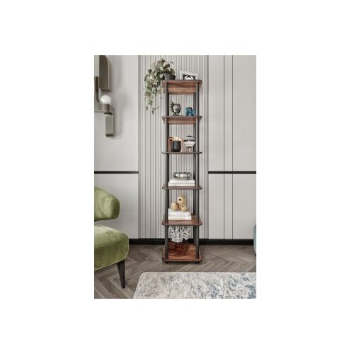 Hanah home Polica za knjige Bookcase 6 Tiers Square Walnut Cene