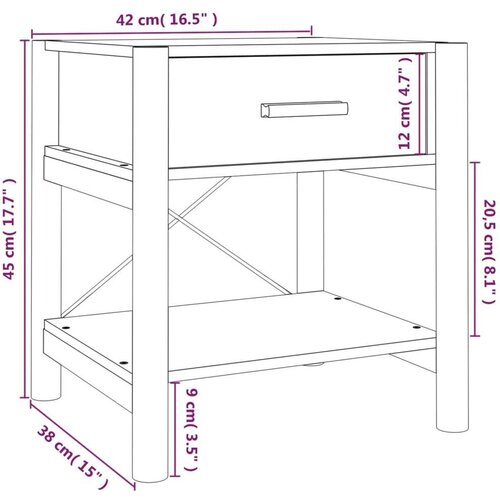 VidaXL Noćni ormarići 2 kom crni 42 x 38 x 45 cm od konstruiranog drva Slike