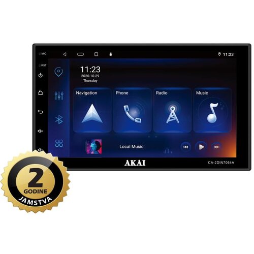 Akai AUTO RADIO, ANDROID,FM, AM, 7"TFT, BT, WIFI, GPS, USB, HF, ISO CA-2DIN7064A, (4905192533762) Cijene