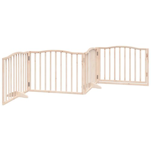  Vrata za pse s vrata&amp;scaron;cima 4 panela sklopiva 320 cm drvo topole Smeđa 80 x 60 x 2 cm Slike