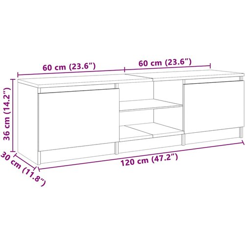  ormarić s LED svjetlima boja hrasta sonome 120x30x36 cm Slike