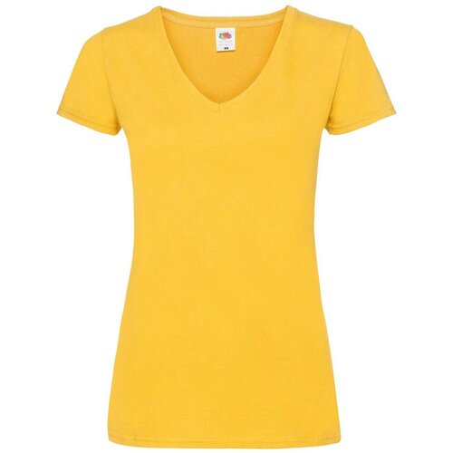 Fruit Of The Loom Yellow v-neck Women's T-shirt Valueweight Cene