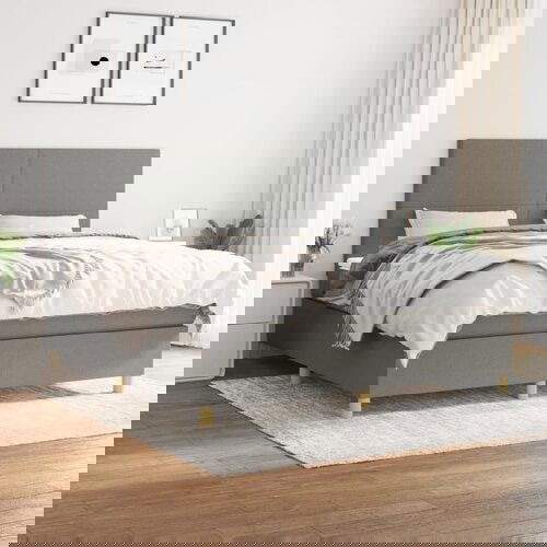 The Living Store Box spring postelja z vzmetnico temno siva 160x200 cm blago - Box Spring Postelja, (21438345) Slike