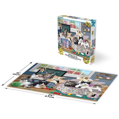 Prime 3d Puzzle 2D/3D - Vrtlarski mačići / Mačje stablo 500 kom 61x46 Slike