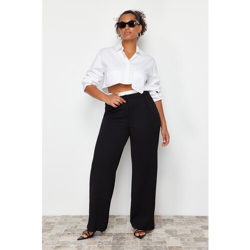 Trendyol Curve Black Waist Detailed Knitted Trousers Slike