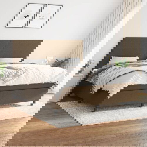 vidaXL Krevet s oprugama i madracem tamnosmeđi 180x200 cm tkanina Cijene