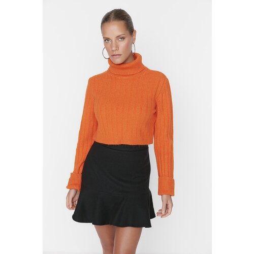 Trendyol black ruffle mini skirt Cene