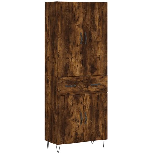 Maison Chic Visoka Komoda - Predalnik dimljen hrast 69,5x34x180 cm inženirski les, (21721692) Slike