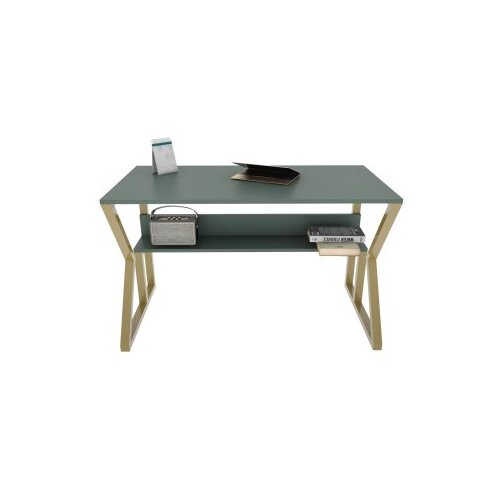 Hanah home Radni sto Lona, 120x72,8x60 cm, Maslina-Zlatne boje Slike