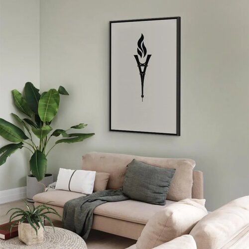  Slika - Torch Shaped Like an Inverted Eiffel Tower 40x60 U crnom drvenom okviru Slike