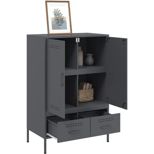  Visoka komoda antracit 68x39x101,5 cm od čelika Slike