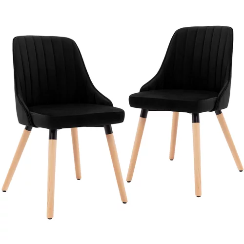 vidaXL Jedilni stoli 2 kosa črn žamet, (20701565)