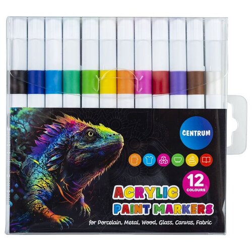  Markeri akrilni Centrum 12 boja 2-4mm u PVC vrećici 12/1 89789 Cene