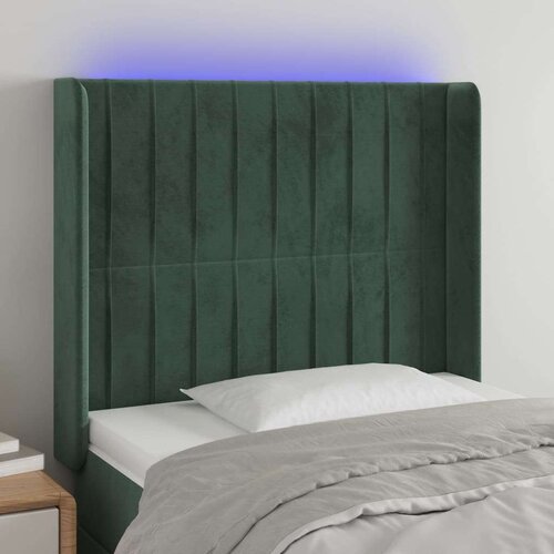  Uzglavlje tamnozeleno 83x16x118/128 cm bar&amp;scaron;unasto Slike
