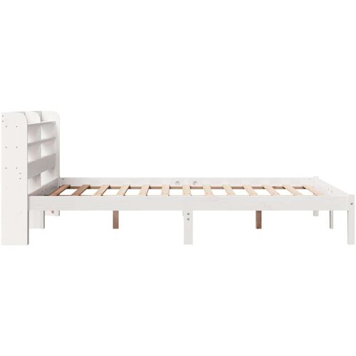 VidaXL Okvir kreveta bez madraca bijeli 140 x 190 cm masivna borovina Slike