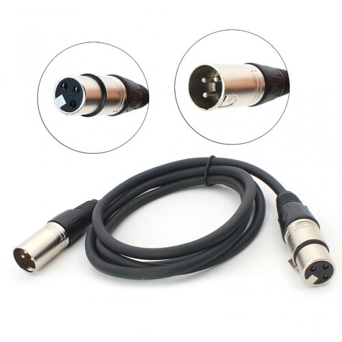 JWD-AU21 Mikrofonski kabl XLR, Mu&amp;scaron;ki ulaz na ženski ulaz, 1.5m, Crni Slike