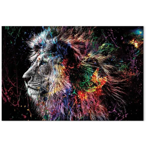  Slika - Crazy Lion (1 Part) Wide 90x60 Premium Print Slike